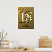 Metallic golden 18. Geburtstag Poster (Küche)