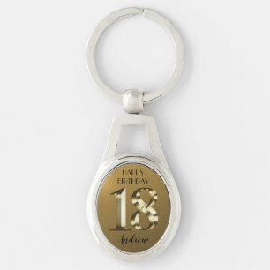 Metallic golden 18. Geburtstag Schlüsselanhänger