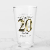 Metallic golden 20. Geburtstag Glas (Rückseite)