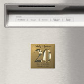 Metallic golden 20. Hochzeitstag Magnet (In Situ (Geschirrspüler))