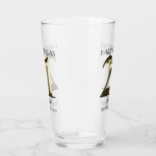 Metallic golden 21. Geburtstag Glas (Rechts)