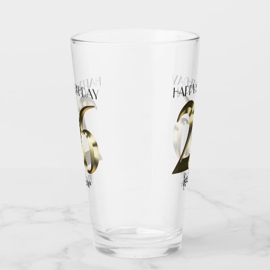 Metallic golden 26. Geburtstag Glas (Rechts)