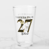 Metallic golden 27. Geburtstag Glas (Vorderseite)