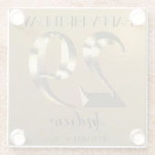 Metallic golden 29. Geburtstag Glasuntersetzer (Rückseite)