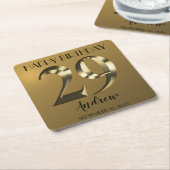 Metallic golden 29. Geburtstag Rechteckiger Pappuntersetzer (angewinkelt)