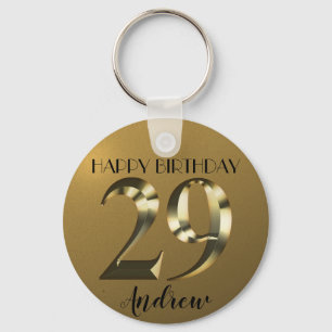 Metallic golden 29. Geburtstag Schlüsselanhänger