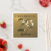 Metallic golden 29. Geburtstag Serviette (Beispiel)