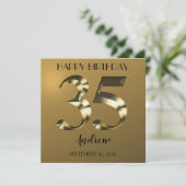 Metallic golden 35. Geburtstag (Stehend Vorderseite)