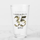 Metallic golden 35. Geburtstag Glas (Rückseite)