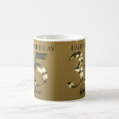 Metallic golden 35. Geburtstag Kaffeetasse (Mittel)