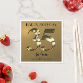 Metallic golden 35. Geburtstag Serviette (Beispiel)