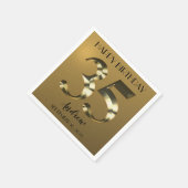 Metallic golden 35. Geburtstag Serviette (Ecke)