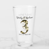 Metallic golden 3. Hochzeitstag Glas (Rückseite)