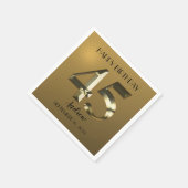 Metallic golden 45. Geburtstag Serviette (Ecke)
