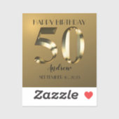 Metallic golden 50. Geburtstag Aufkleber (Blatt)