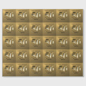 Metallic golden 50. Geburtstag Geschenkpapier (Flach)