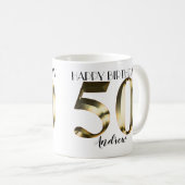 Metallic golden 50. Geburtstag Kaffeetasse (VorderseiteRechts)