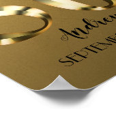Metallic golden 50. Geburtstag Poster (Ecke)