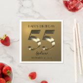 Metallic golden 55. Geburtstag Serviette (Beispiel)