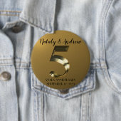 Metallic golden 5. Hochzeitstag Button (Beispiel)
