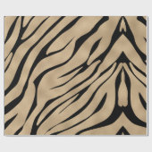 Metallic Golden Zebra Pattern Geschenkpapier (Flach)
