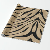 Metallic Golden Zebra Pattern Geschenkpapier (Ungerollt)