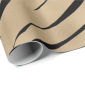 Metallic Golden Zebra Pattern Geschenkpapier (Rolleneckpunkt)