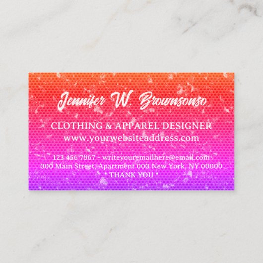 Metallic gradient T Shirt Print Clothing Apparel Visitenkarte (Rückseite)