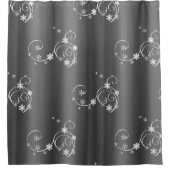 Metallic Gray Christmas Duschvorhang (Vorderseite)