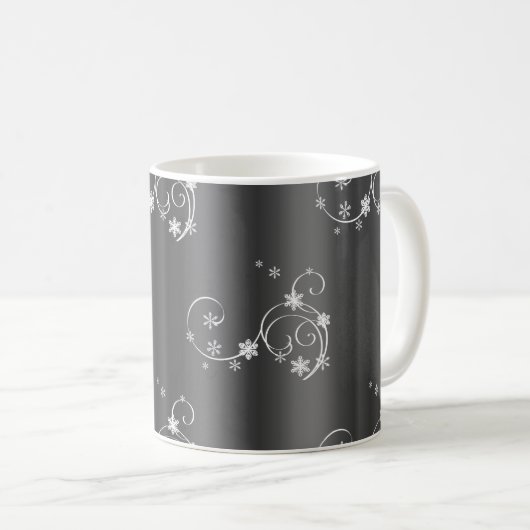 Metallic Gray Christmas Kaffeetasse (VorderseiteRechts)