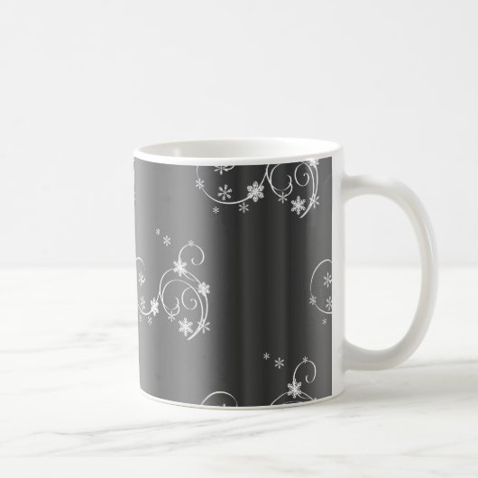 Metallic Gray Christmas Kaffeetasse (Rechts)