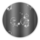 Metallic Gray Christmas Keramikknauf (Vorderseite)