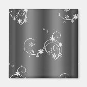 Metallic Gray Christmas Magnet (Vorne)