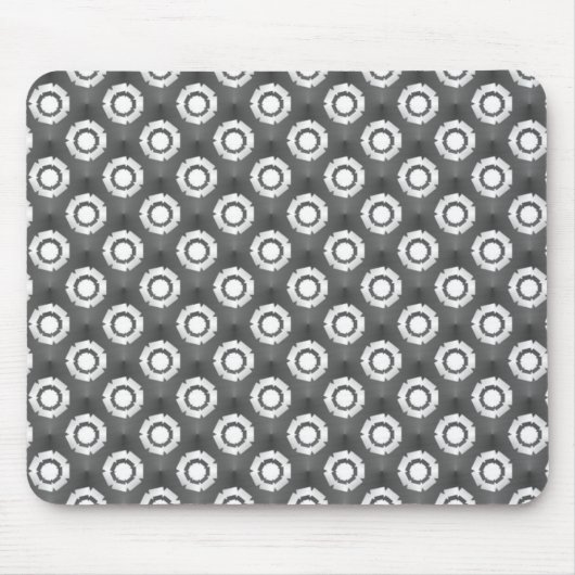 Metallic Gray Funky Blume Mousepad (Vorne)