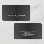 Metallic Gray Schlicht Creative Modern Consultant Visitenkarte (Vorne/Hinten)