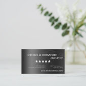 Metallic Gray Silver Minimal Driver Auto Visitenkarte (Stehend Vorderseite)