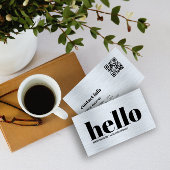 Metallic Gray Texture Simple Hello Visitenkarte