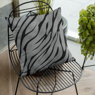 Metallic gray Zebra Pattern Kissen