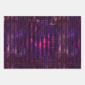 Metallic Green Lila Turquoise Stripes Script Geschenkpapier Set (Vorderseite 2)