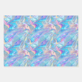 Metallic Holographic Pattern Blue Purple Girly Geschenkpapier Set (Vorderseite 2)