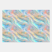 Metallic Holographic Pattern Blue Purple Girly Geschenkpapier Set (Vorderseite 3)
