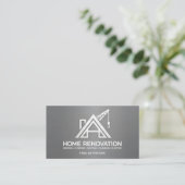 Metallic Home Renovation Structural Contractor Visitenkarte (Stehend Vorderseite)