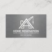 Metallic Home Renovation Structural Contractor Visitenkarte (Vorderseite)