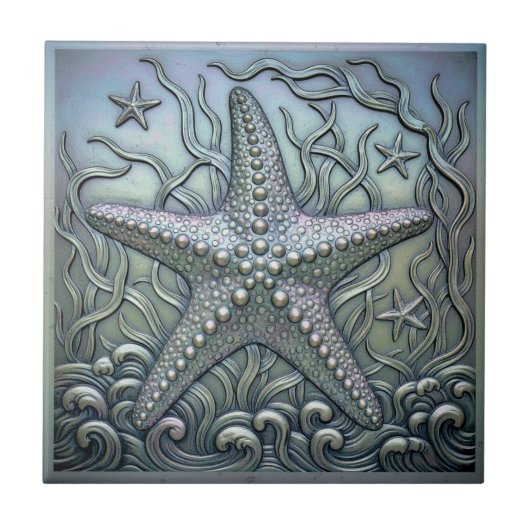 Metallic Iridescent Starfish D1223 Fliese (Vorderseite)