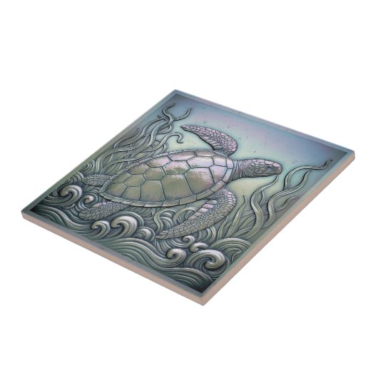 Metallic Iridescent Turtle ID1223 Fliese (Seite)