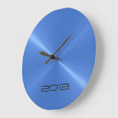 Metallic Light Blue Stainless Steel Metal Große Wanduhr (Winkel)