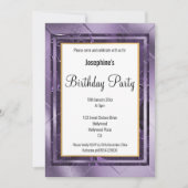METALLIC LILA LILAC LAYER FOIL BIRTHDAY EINLADUNG (Vorderseite)