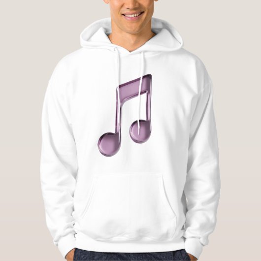 Metallic Lilac Musical Note Hoodie (Vorderseite)