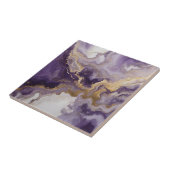 Metallic Liquid Art Purple & Gold Marble Agate Fliese (Seite)