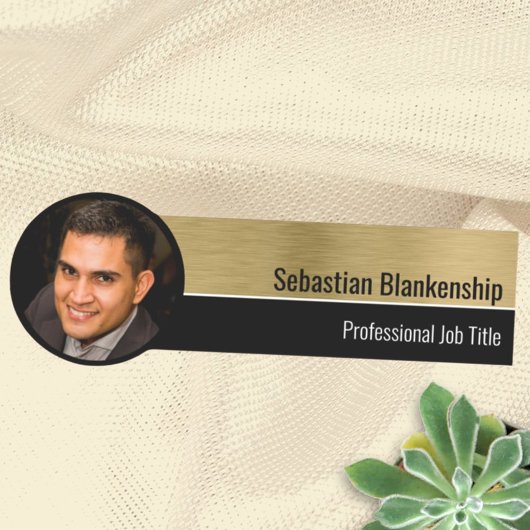 Metallic Look Beruflich Gold Custom Foto Namensschild